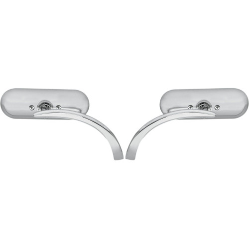 PartzBiz HD: 4423515-Arlen Ness Micro Chrome Mini Oval กระจกมองข้างซ้ายและขวา Harley Metric คู่