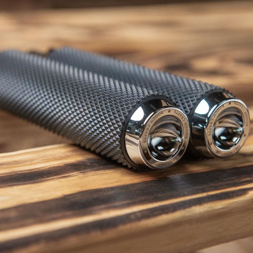 PartzBiz HD: 4423444-Arlen Ness Rough Crafts Chrome Knurled Front Foot Pegs Harley Softail 18-Up