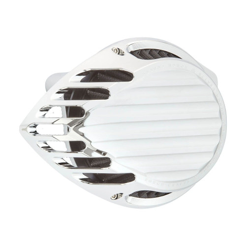 PartzBiz HD: 4423455-Arlen Ness Rough Crafts Chrome Finned เครื่องฟอกอากาศ Harley FLT 08-16 FLST 16-17
