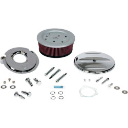 PartzBiz HD AN18-807 - Arlen Ness Stage 2 Billet Sucker เครื่องฟอกอากาศ Chrome Scallop Cvr Harley 91-15 XL | 18-807