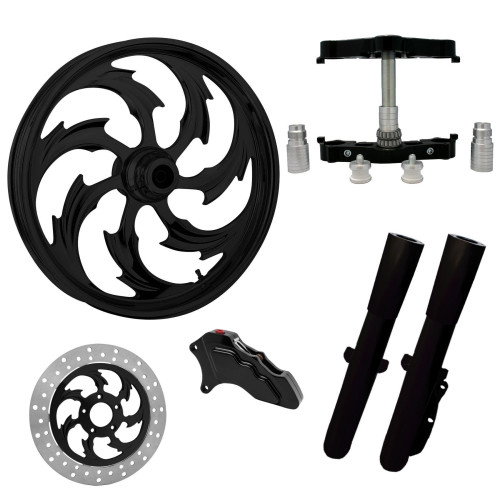 PartzBiz HD: 4423369-Assault Black 23" Wheel Tire Single Side w/ Raked Triple Trees Lowers & Sliders | ASSAULT-SNGL-BLK-KIT-23PCKG PartzBiz HD: 4423369-Assault Black 23" Wheel Tire Single Side w/ Raked Triple Trees Lowers & Sliders | ASSAULT-SNGL-BLK-KIT-23PCKG