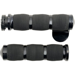PartzBiz HD AG-MT-IN-AIR-90A-B - Avon 3 Ring w/ Throttle Boss ปลอกแฮนด์ Air Anodized สีดำ Indian 14-17 | MT-อิน-แอร์-90A-B