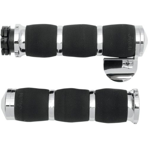 PartzBiz HD: 4423338-Avon 3 Ring w/ Throttle Boss Chrome Air Cushion Hand Grips Indian 14-17 | MT-IN-AIR-90C-B PartzBiz HD: 4423338-Avon 3 Ring w/ Throttle Boss Chrome Air Cushion Hand Grips Indian 14-17 | MT-IN-AIR-90C-B