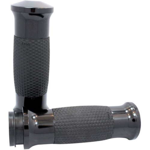 PartzBiz HD: 4423317-Avon Black Anodized Soft Gel 3 Ring Ergonomic Hand Grips Harley Throttle By Wire | GEL-70-ANO-FLY PartzBiz HD: 4423317-Avon Black Anodized Soft Gel 3 Ring Ergonomic Hand Grips Harley Throttle By Wire | GEL-70-ANO-FLY