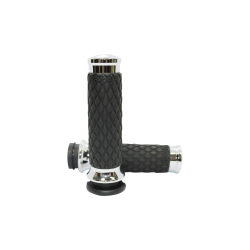 PartzBiz HD AG-DIA-60-CH - ปลอกแฮนด์ Avon Chrome Diamond Rubber Contour สำหรับคันเร่งสาย Harley | DIA-60-CH PartzBiz HD AG-DIA-60-CH - ปลอกแฮนด์ Avon Chrome Diamond Rubber Contour สำหรับคันเร่งสาย Harley | DIA-60-CH