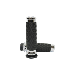PartzBiz HD AG-DIA-60-CH-FLY - ปลอกแฮนด์ Avon Chrome Diamond Rubber Contour สำหรับคันเร่ง Harley By Wire | DIA-60-CH-FLY PartzBiz HD AG-DIA-60-CH-FLY - ปลอกแฮนด์ Avon Chrome Diamond Rubber Contour สำหรับคันเร่ง Harley By Wire | DIA-60-CH-FLY
