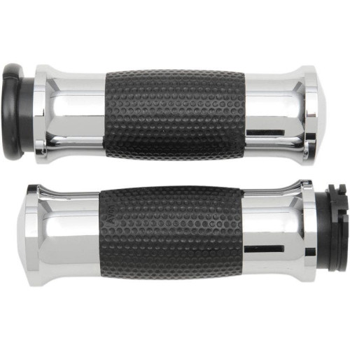 PartzBiz HD: 4423324-Avon Chrome Soft Gel 3 Ring Ergonomic Hand Grips for Harley Cable Throttle Models | GEL-70-CH PartzBiz HD: 4423324-Avon Chrome Soft Gel 3 Ring Ergonomic Hand Grips for Harley Cable Throttle Models | GEL-70-CH