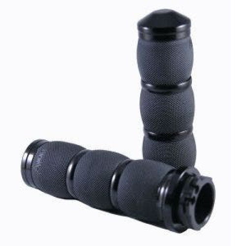 PartzBiz HD: 4423308-Avon Grips Black Anodized Air Cushion Hand Grips for Harley Cable Control | AIR-90-ANO