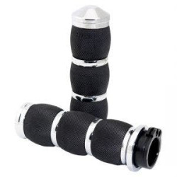 PartzBiz HD AG-AIR-91-FLY - Avon Grips Chrome Air Cushion Hand Grips สำหรับ Harley Throttle By Wire | แอร์-91-ฟลาย