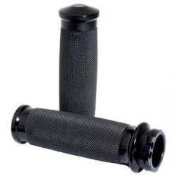 PartzBiz HD AG-CC-86-ANO - Avon Grips ปลอกแฮนด์อะโนไดซ์สีดำ Contour แบบกำหนดเองสำหรับสายเคเบิล Harley | CC-86-ANO