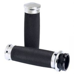 PartzBiz HD AG-CC-85-CH - Avon Grips ปลอกแฮนด์ Chrome Contour แบบกำหนดเองสำหรับสาย Harley | ซีซี-85-ช
