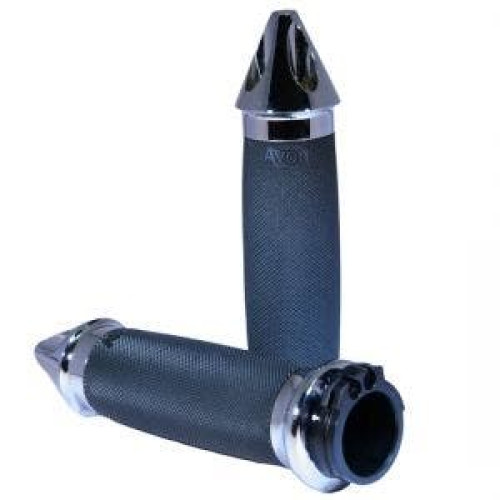PartzBiz HD: 4423285-Avon Grips Custom Contour Chrome Spike Grips for Harley Cable | CC-85-CH-SPIKE