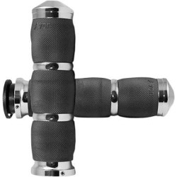 PartzBiz HD AG-IN-TO-AIR-90-CH - Avon IN-TO-AIR-90-CH เบาะลมกำมะหยี่ Chrome 3 Ring Hand Grips Indian 18-20 | ในอากาศ-90-CH