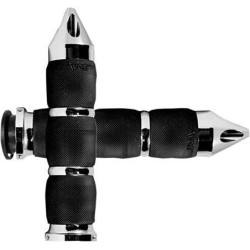 PartzBiz HD AG-IN-TO-AIR-90C-S - Avon IN-TO-AIR-90C-S เบาะลมกำมะหยี่ Chrome Spike Hand Grips Indian 18-20 | ในอากาศ-90C-S