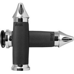 PartzBiz HD AG-IN-TO-CC-85-CSP - Avon IN-TO-CC-85-CSP Chrome Spike Custom Contour Billet Grips อินเดีย 18-20 | IN-TO-CC-85-CSP