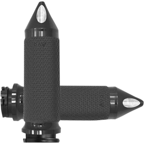 PartzBiz HD: 4423232-Avon Large Memory Foam Grips Black Spiked Cap for Harley Cable Throttle 84-21 | MF-63B-ANO-SPK PartzBiz HD: 4423232-Avon Large Memory Foam Grips Black Spiked Cap for Harley Cable Throttle 84-21 | MF-63B-ANO-SPK