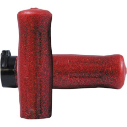PartzBiz HD AG-OLD-69-SRED - Avon Sparkle Red Rubber True Old School Soda Bottle Look 1” Grips Harley Cable | OLD-69-S-สีแดง