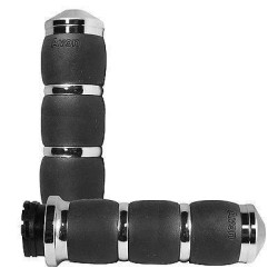 PartzBiz HD AG-AIR-93-FLY - Avon Grips ปลอกแฮนด์เบาะอากาศ Chrome Velvet สำหรับ Harley TBW Touring & Softail | แอร์-93-ฟลาย