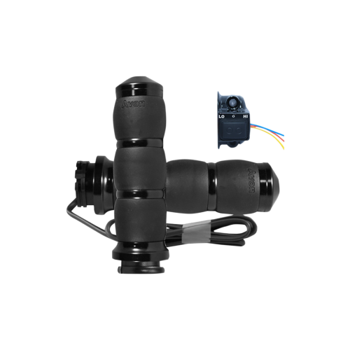 PartzBiz HD: 4423181-Avon Velvet Air Cushioned Black Anodized Heated Grips for Harley Cable Models | AIR-96-HT PartzBiz HD: 4423181-Avon Velvet Air Cushioned Black Anodized Heated Grips for Harley Cable Models | AIR-96-HT