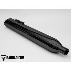 PartzBiz HD BAD-80874-1 - Bad Dad 80874-1 Black Long Strokes 4 ” Slip On Exhaust Pipes Harley FL 95-16 touring full Fuel system Exhaust Air Cleaner filter Tuner Performance best fou