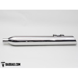 PartzBiz HD BAD-80874-3 - Bad Dad 80874-3 Chrome Long Strokes 4 ” Slip On Exhaust Pipes Harley FL 95-16 touring full Fuel system Exhaust Air Cleaner filter Tuner Performance best fou