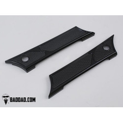 PartzBiz HD BAD-81177-1 - Bad Dad Black 900 Series Latch Covers for 2014-2017 Harley Touring FLH FLT | 81177
