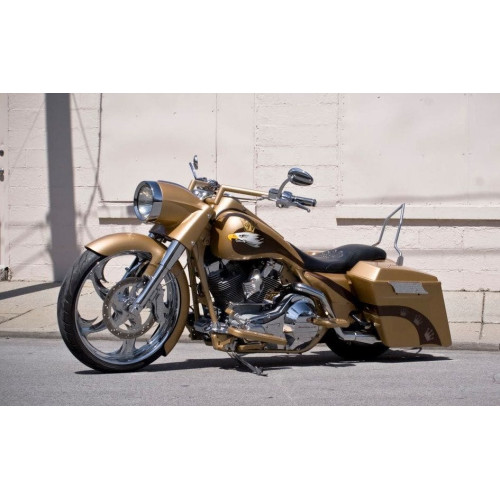 PartzBiz HD: 4423030-Bad Dad Long Strokes Black True Dual Headers for Harley 09-13