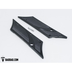 PartzBiz HD BAD-81288-1 - Bad Dad Black 900 Series Latch Covers for 1993-2013 Harley Touring FLH FLT | 81288-1