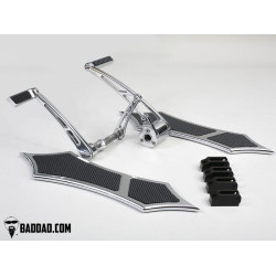 PartzBiz HD BAD-81135-2 - Bad Dad Chrome Forward Controls Toe Shifter 966 Floorboard Kit Harley FL 81135-2 custom bagger Street Glides; Electra Glides and Ultras road king tri PartzBiz HD BAD-81135-2 - Bad Dad Chrome Forward Controls Toe Shifter 966 Floorboard Kit Harley FL 81135-2 custom bagger Street Glides; Electra Glides and Ultras road king tri