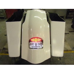 PartzBiz HD BAD-80899-1 - Bad Dad Raw Fiberglass Bagger All-In-One Rear Fender Harley FL Touring 97-08 80899-1 full fuel system exhaust air cleaner filter tuner performance best for