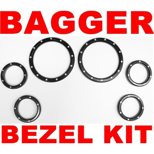 PartzBiz HD: 4422881-Bagger Black Instrument Bezel Kit for Harley FLHX FLT FLH | PartzBiz HD: 4422881-Bagger Black Instrument Bezel Kit for Harley FLHX FLT FLH |