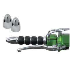 PartzBiz HD DS06340191 - Baron BA-7401-00 Chrome Bullet Grip Ends สำหรับ Kuryakyn ISO-Grips