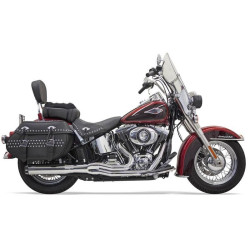 PartzBiz HD DS18001510 - Bassani 1S18R Chrome Road Rage II B1 Power 2 เป็น 1 ระบบ Harley Softail 86-17