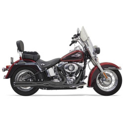 PartzBiz HD DS18001511 - Bassani 1S18RB Black Road Rage II B1 Power 2 เป็น 1 ระบบ Harley Softail 86-17