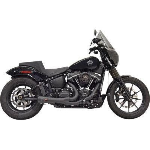 PartzBiz HD: 4422714-Bassani 1S73B Road Rage 2:1 Exhaust System Black Short Megaphone Softail 18-Up PartzBiz HD: 4422714-Bassani 1S73B Road Rage 2:1 Exhaust System Black Short Megaphone Softail 18-Up