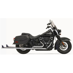 PartzBiz HD DS18002372 - Bassani 1S76E-39 39 ” ท่อ Chrome Dual Fishtails Harley 18-19 Heritage Deluxe ไม่มี Baffle
