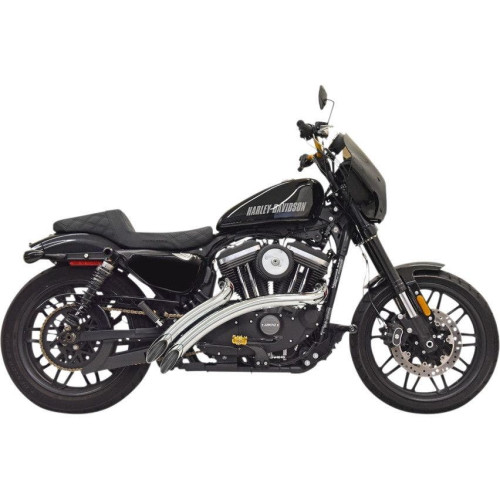 PartzBiz HD: 4422695-Bassani 1X3FC Chrome Slash Cut Sweeper Radius Exhaust System 14-Up Harley XL1200