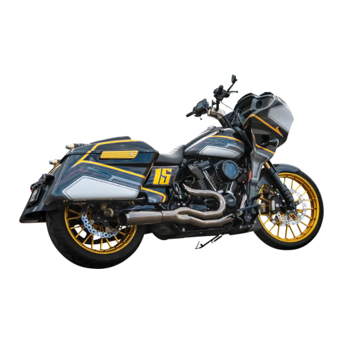 PartzBiz HD: 4422652-Bassani Black Road Rage II 2-1 Mid Length Exhaust for Harley FLH M8 Milwauke 8 | 1F72M PartzBiz HD: 4422652-Bassani Black Road Rage II 2-1 Mid Length Exhaust for Harley FLH M8 Milwauke 8 | 1F72M