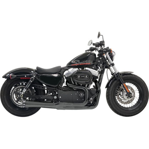 PartzBiz HD: 4422653-Bassani Black Road Rage II Mega Power 2 into 1 Exhaust Harley Sportster 04-13 | 1X22RB