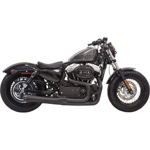 PartzBiz HD: 4422654-Bassani Black Road Rage II Mega Power 2 into 1 Exhaust Harley Sportster 14-17 | 1X32RB