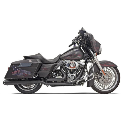 PartzBiz HD: 4422659-Bassani Black True Dual Down & Under Exhaust w/ 4 " Megaphone Muffler Harley FL | 1F66RB PartzBiz HD: 4422659-Bassani Black True Dual Down & Under Exhaust w/ 4 " Megaphone Muffler Harley FL | 1F66RB
