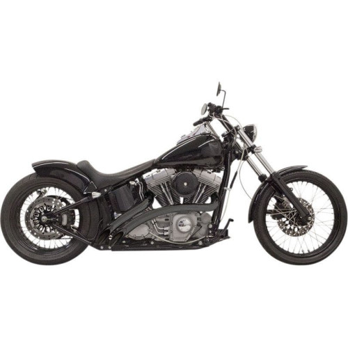 PartzBiz HD: 4422661-Bassani Black Radial Sweeper 2:2 Exhaust w/ Heat Shields Harley Softail & Dyna | 1SD1FB
