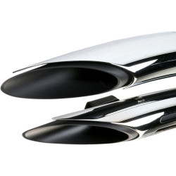 PartzBiz HD DS18001613 - Bassani Black Radial Sweeper 2:2 Exhaust w/ Chrome Shields Harley Softail & Dyna | 1SD2F PartzBiz HD DS18001613 - Bassani Black Radial Sweeper 2:2 Exhaust w/ Chrome Shields Harley Softail & Dyna | 1SD2F