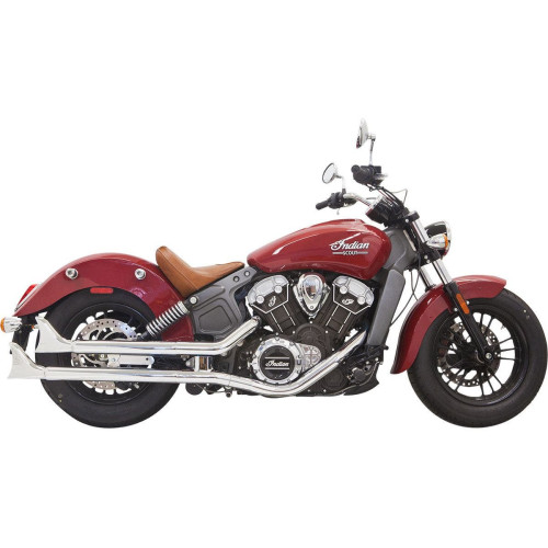 PartzBiz HD: 4422622-Bassani Chrome 2 1/4" Slip On Fishtails Mufflers Exhaust For Indian Scout 15-16  | 8S17E
