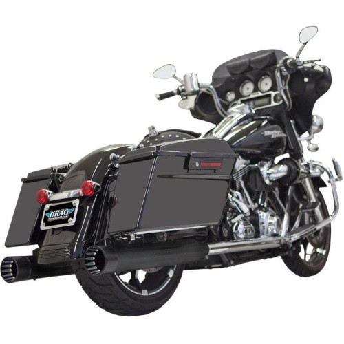 PartzBiz HD: 4422615-Bassani DNT Deep N Throaty Black W/ Black Tip 4" Slip On Mufflers Harley Straight - 1F7DNT5B