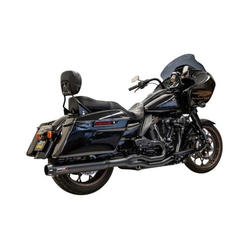 PartzBiz HD: 4422587-Bassani Road Rage 2-into-1 Black Exhaust System 4 Harley 17-23 Touring FLH/T | 1F58RBE