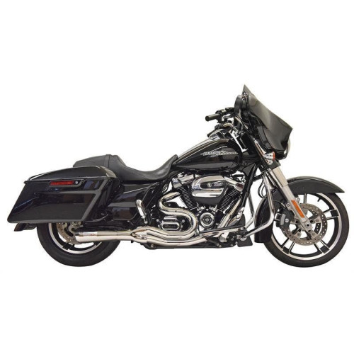 PartzBiz HD: 4422592-Bassani Road Rage III 2-1 Mid 4" Exhaust System Chrome Harley M8 Bagger 17-Up