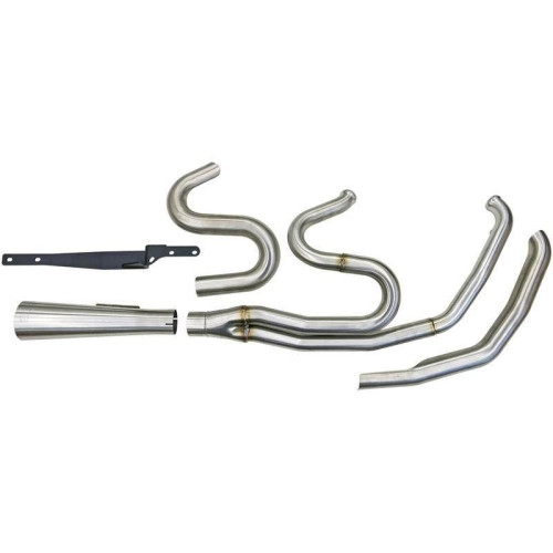 PartzBiz HD: 4422558-Bassani Stainless Road Rage III 2 into 1 Short Straight Muffler Harley 17-19 FLH 1F28SS