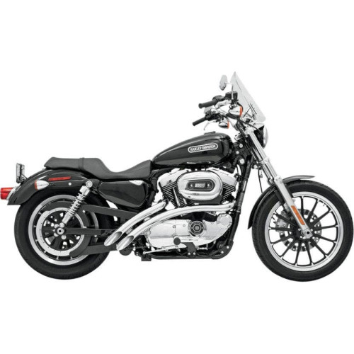 PartzBiz HD: 4422563-Bassani Chrome Radial Sweeper 2:2 Exhaust w/o Heat Shields Harley XL 86-03 | XL-FF12