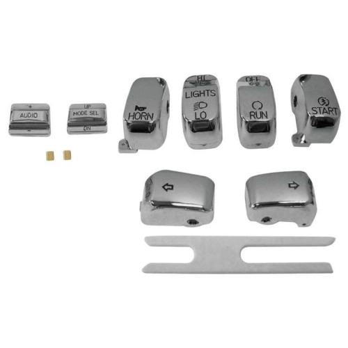 PartzBiz HD: 4422403-Biker's Choice Chrome Handlebar Switch Caps 96-13 Harley FLH/T Repl. 71803-03 482832 370851 PartzBiz HD: 4422403-Biker's Choice Chrome Handlebar Switch Caps 96-13 Harley FLH/T Repl. 71803-03 482832 370851